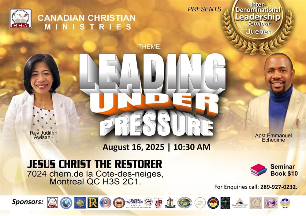 Quebec Inter-Denominational Leadership Seminar: Leading under pressure 2025